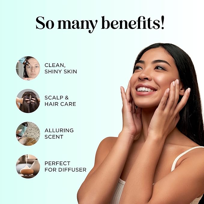 Pure Rosemary Essential Oil for Aromatherapy - Undiluted Rosemary Oil for Hair Skin and Nails - Rosemary Essential Oil for Diffusers Plus Hair Oil for Enhanced Shine Cleansing and Dry Scalp Treatment