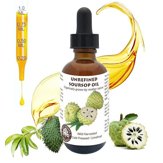 Virgin Soursop Oil (Anona Muricata / Graviola / Guanabana) – 100% Pure, Organic, Cold-Pressed, Unrefined – 2oz / 60ml – Natural Facial Oil & Moisturizer for Dry, Damaged, or Sensitive Skin