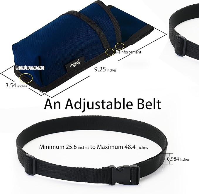 Professional Massage Therapist Holster with Adjustable Belt, Massage Bottle Bag, Massage Lotion Holster,Dark Blue(XJ-1KD)