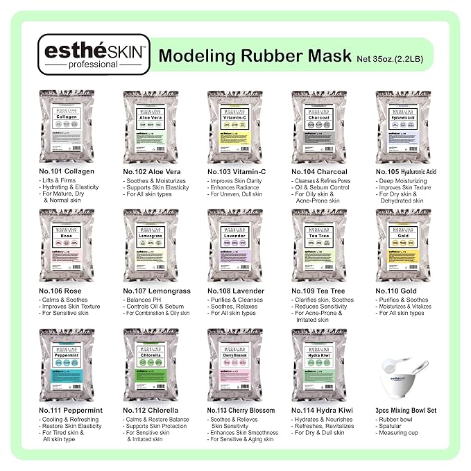 No.113 Cherry Blossom Modeling Mask Powder for Professional Facial Treatment, 35 Oz. (2 Pack) – Soothing & Elasticity Boost, Ideal for Sensitive & Mature Skin – Made in Korea, K-Beauty