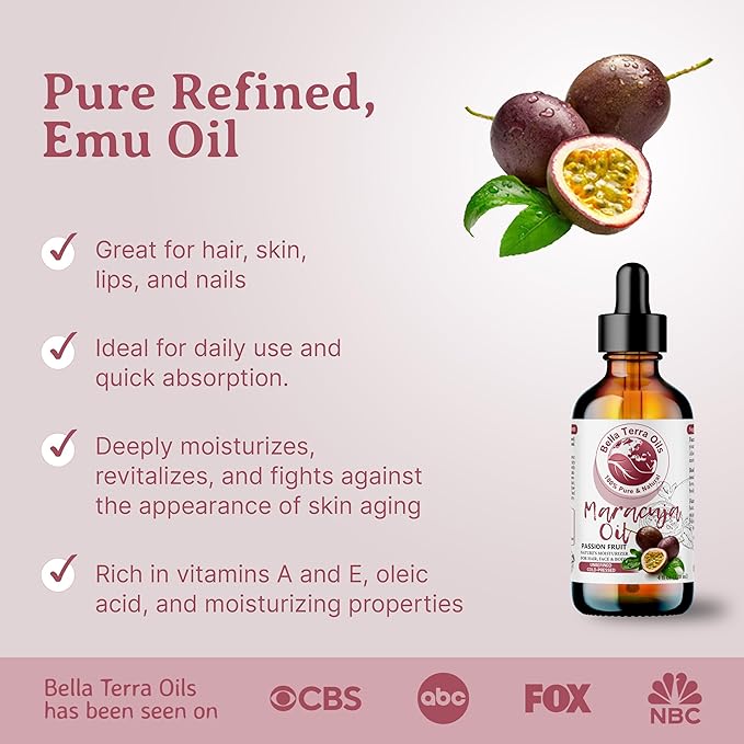 Bella Terra Oils - Maracuja (Passion Fruit) Oil 8 oz - A Symphony of B-Vitamins & Antioxidants, Immerse in the Luxury of Silky, Soft Skin