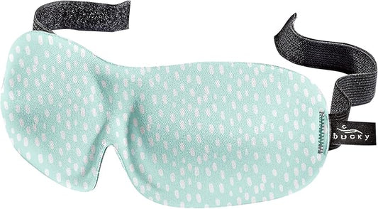 Bucky 40 Blinks No Pressure Printed Eye Mask for Travel & Sleep, Teal Dots, One Size