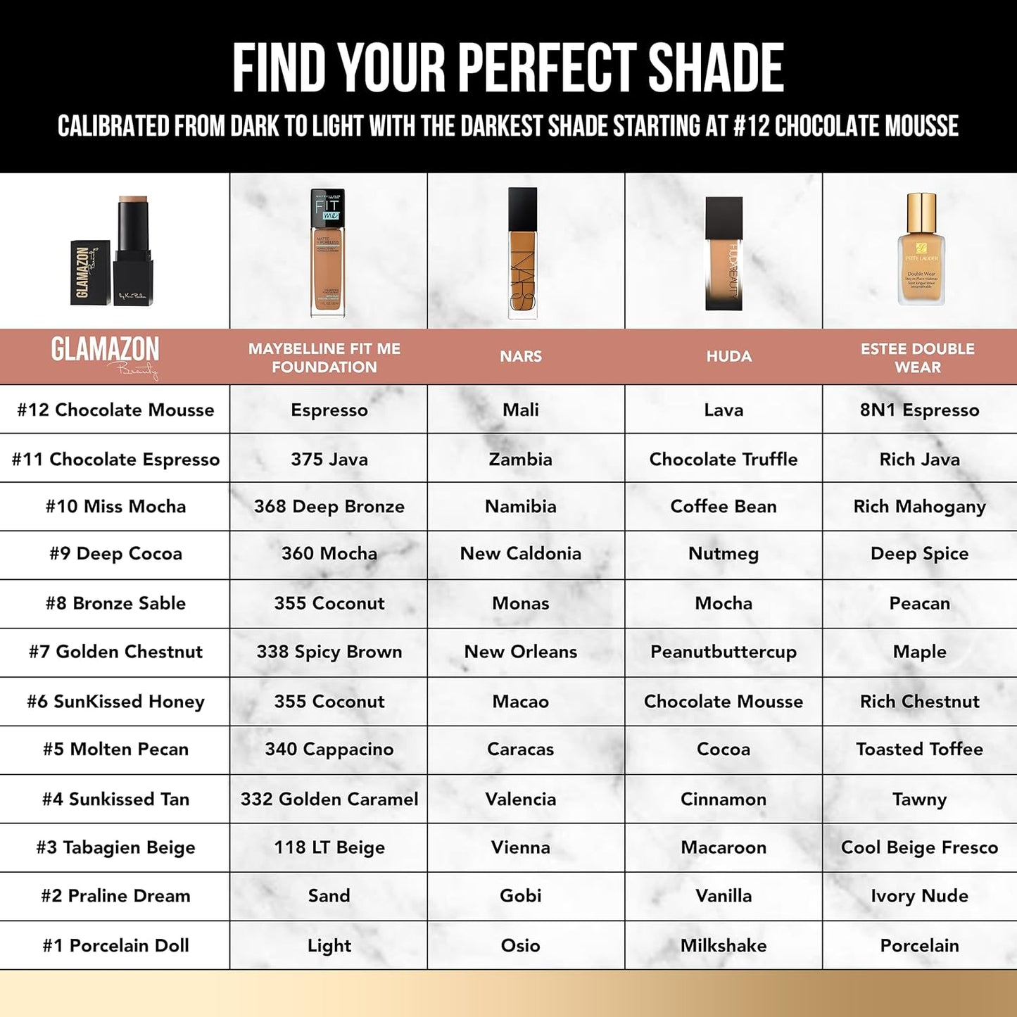 Glamazon Second to None Foundation Stick, Sunkissed Honey, Light-to-Full Coverage, Weightless Makeup With a Glowy Natural Finish