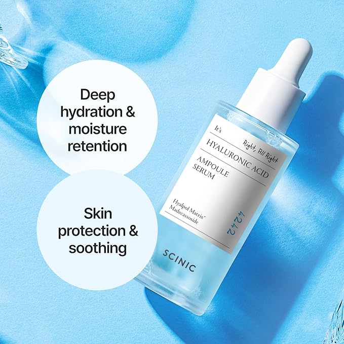 SCINIC Hyaluronic ACID Ampoule Serum 50ml, 1.69oz / 5 types of hyaluronic acid, moisture retention, inner dryness/Korean Ampoule/korean skin care