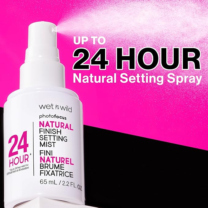 wet n wild Photo Focus Setting Mist, Up to 24HR Wear, Lightweight & Nourishing with Provitamin B5 & E, Suitable for All Skin Types, Cruelty-Free & Vegan- Matte Finish