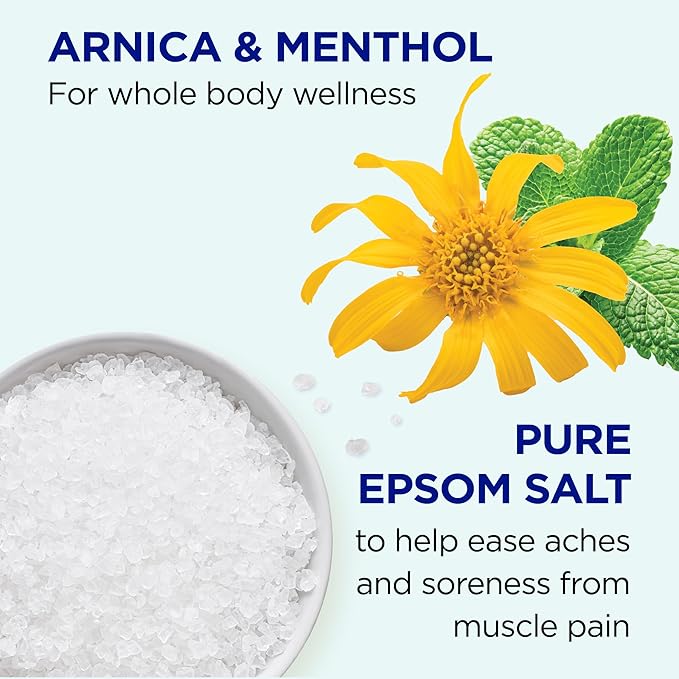 Dr Teal's Epsom Salt Magnesium Soak, Arnica Body Relief with Arnica, Menthol & Essential Oils, 3 lbs