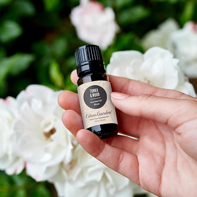 Edens Garden Tonka & Wood Essential Oil Blend- 100% Pure Premium Grade, Undiluted, Natural, Therapeutic, Aromatherapy, The Best for Diffusing, Candle, Laundry, Humidifiers 10 ml (.33 fl oz)