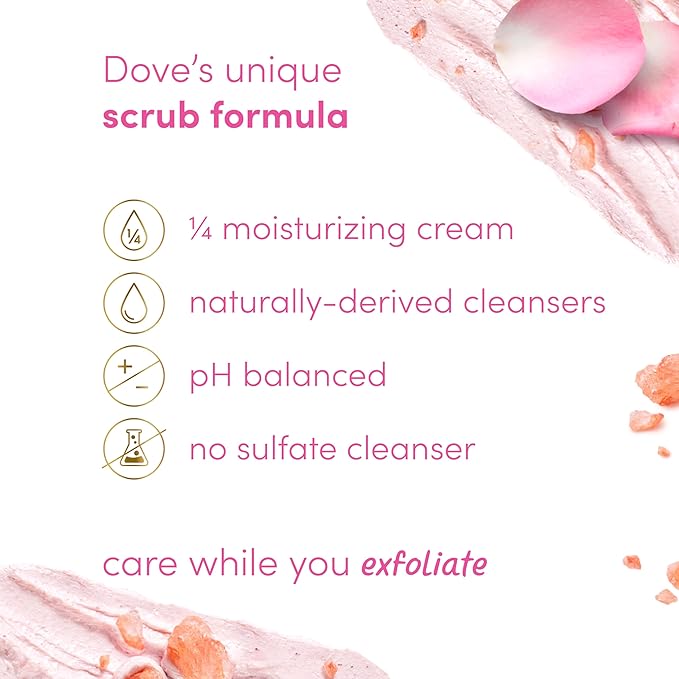 Dove Himalayan & Rose Body Scrub Exfoliates and Deeply Nourishes for Smooth, Radiant Skin 15oz