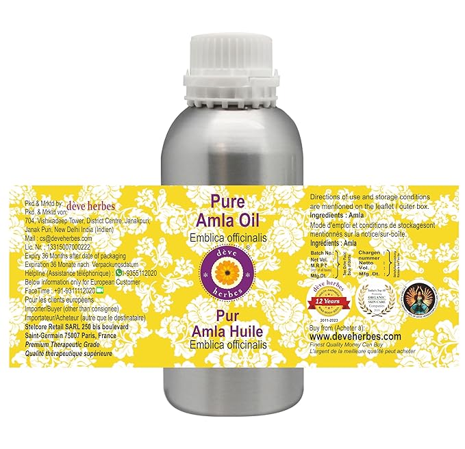 dève herbes Pure Amla Oil (Emblica officinalis) 300ml (10 oz)