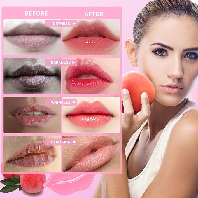 Lip mask, Collagen Moisturizing Lip Masks for Dry Lips, 32 PCS Hydrating Lip Plumping Mask for Chapped, Fine Lines, Lip Hydration Treatment, Lip Mask Sheet, Lip Gel Patches Pads, Lip Masks Skincare