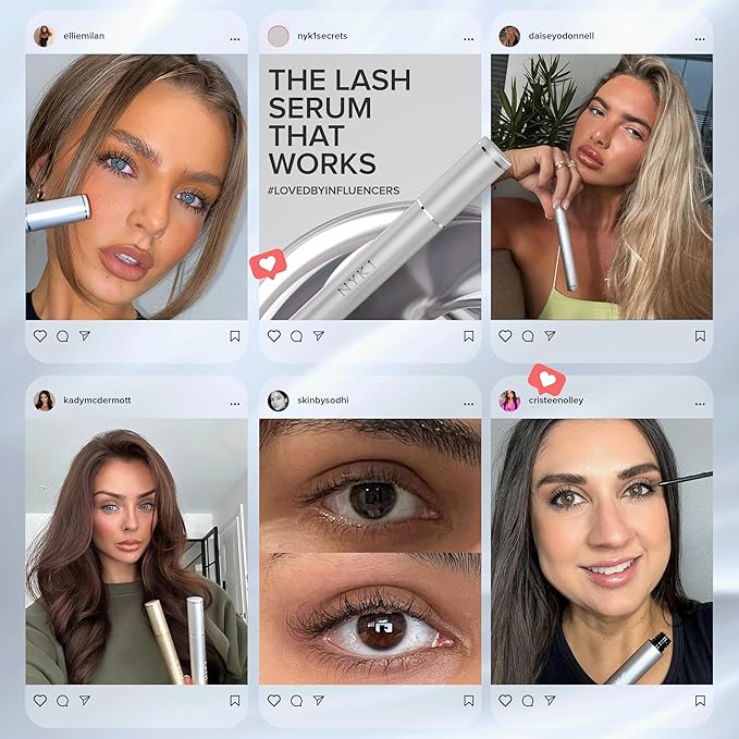 NYK1 CONCENTRATED Lash Serum For Eyelash Growth (XL - 8ml) LashForce Eyelash Serum To Grow Lashes Longer And Thicker - Eye Lash Enhancing Formula With Easy Application And Long Lasting Results