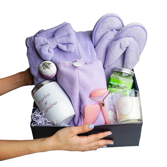 Relaxing Luxury Spa Care Package with Body & Hair Wrap and Matching Flip Flops, Thinking of You Gifts for Women, Birthday Baskets, Get Well Soon Gifts, Her, Sister, Mom, Best Friends