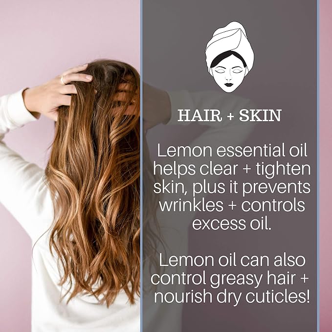 Pure Body Naturals Lemon Essential Oil, 1 fl oz - 100% Pure & Undiluted Lemon Oil for Diffuser and DIY - Natural Deodorizer, Laundry Freshener, Household Cleaner and Degreaser