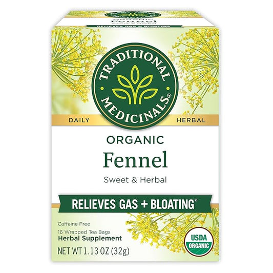Traditional Medicinals Tea, Organic Fennel, Promotes Healthy Digestion, 16 Tea Bags