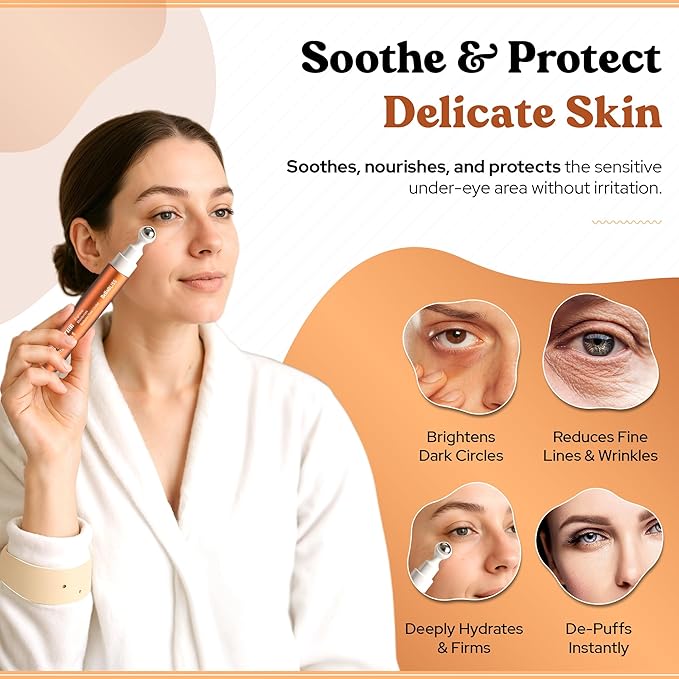 BellaBLISS Vitamin C & Vitamin E Eye Serum – Hydrating Under Eye Roller for Puffiness, Wrinkles & Dark Circles – Lightweight Cooling Formula – 0.5 fl.oz / 15 ml – Pack of 1