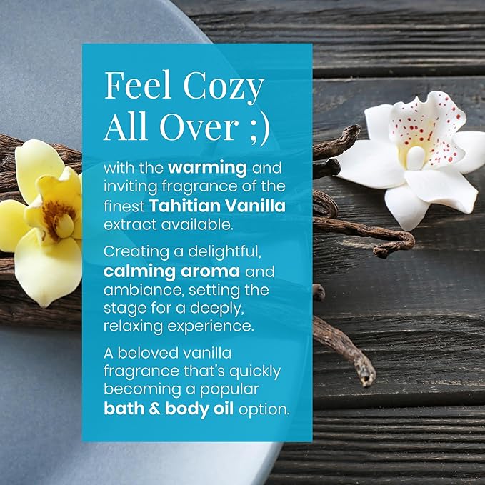 Skinsations - Vanilla Massage Oil for Massage Therapy - 8oz | Silky-Soft Blend of Sweet Almond, Fractionated Coconut, Grapeseed and Jojoba Oil | Scented Body Oil, Sore Muscles, Aromatherapy