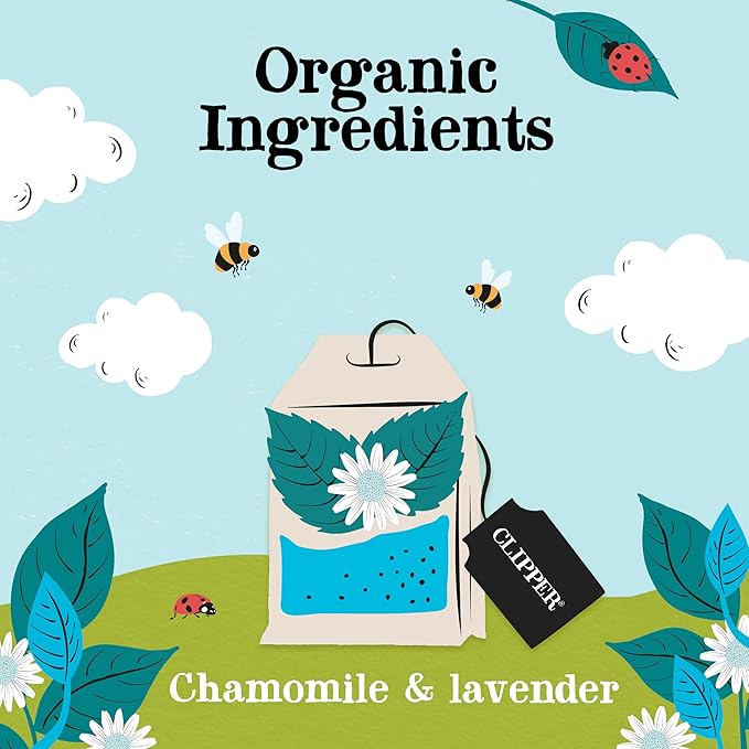 Clipper Tea Snore and Peace Chamomile & Lavender Herbal Tea – Caffeine Free, USDA Organic, Great Hot or Iced – Comfortingly Floral, Natural, Fair & Delicious – 200 Tea Bags