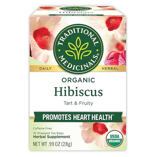 Traditional Medicinals Tea, Organic Hibiscus, Supports Your Cardiovascular System, 16 Tea Bags