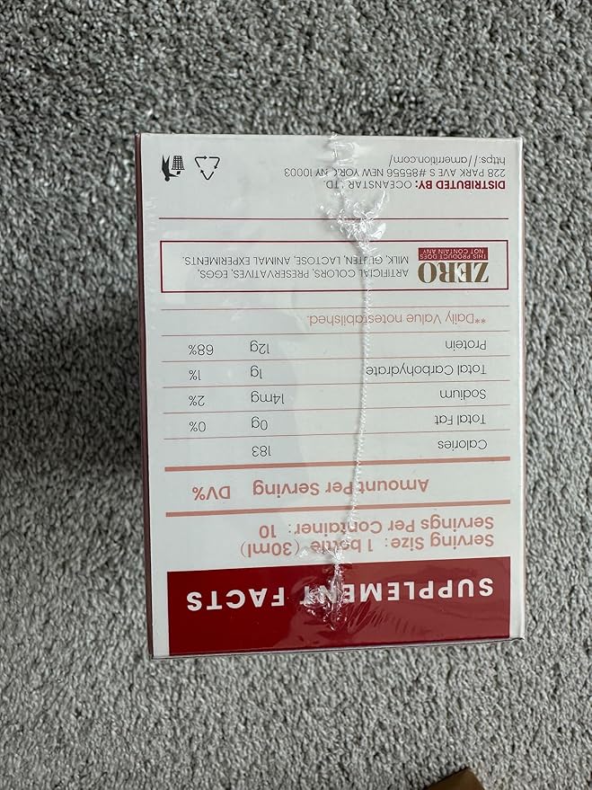 Liquid Collagen Peptide Drink - 12000mg Hydrolyzed Marine Collagen Peptides with Collagen Tripeptide, Supports Healthy Hair Skin Nails Joints and Bones (1 Box, 10 Bottles)