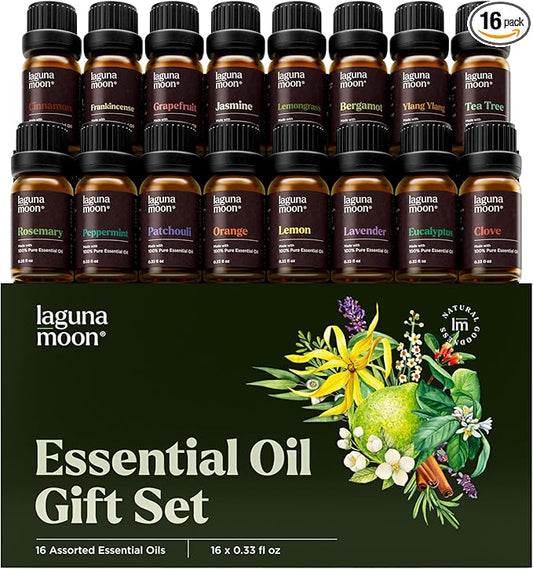 Essential Oils Set - 16 Pcs Premium Grade Home Essentials Oils - for Diffusers, Fragrance, Scents for Candle Making, Soap, Slime - Natural Aromatherapy Oils for Skin & Hair - Home, Office, Car