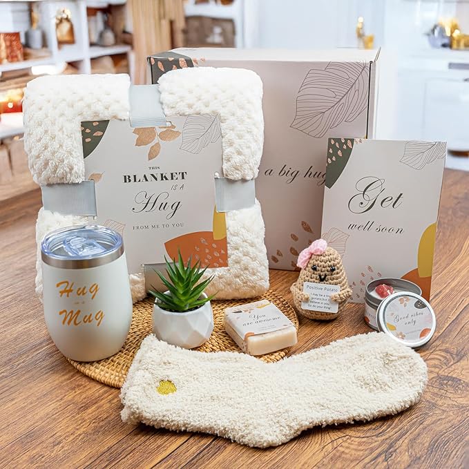 Get Well Soon Gift Baskets for Women - Get Well Gifts for Women After Surgery - Self Care Gifts - Thinking of You Gifts for Recovery - Cancer Care Gifts for Friend