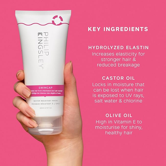 PHILIP KINGSLEY Swimcap Water-Resistant Mask; Hair Protectant for Swimmers, Sunbathers and Summer Lovers, Protects and Shields Hair from Chlorinated Pool and Salt Water, 40ml