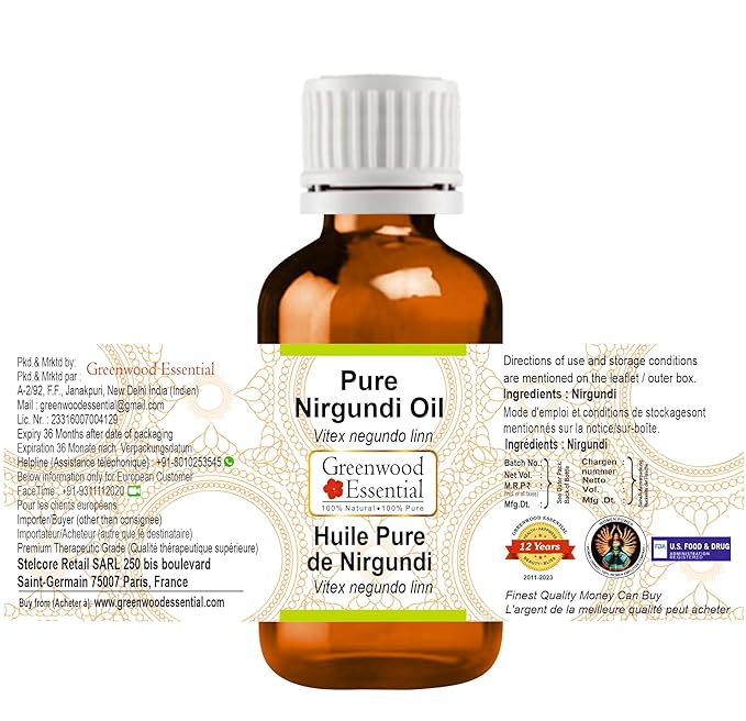 Pure Nirgundi Oil (Vitex negundo Linn) 15ml (0.50 oz)