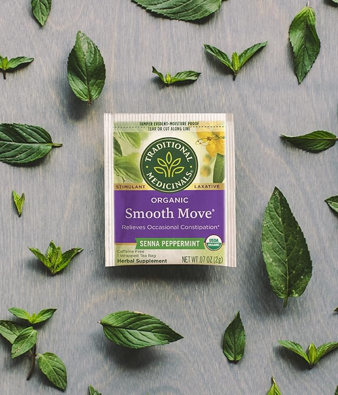 Traditional Medicinals Organic Smooth Move Peppermint Laxative Tea, 16 Tea Bags (Pack of 1)