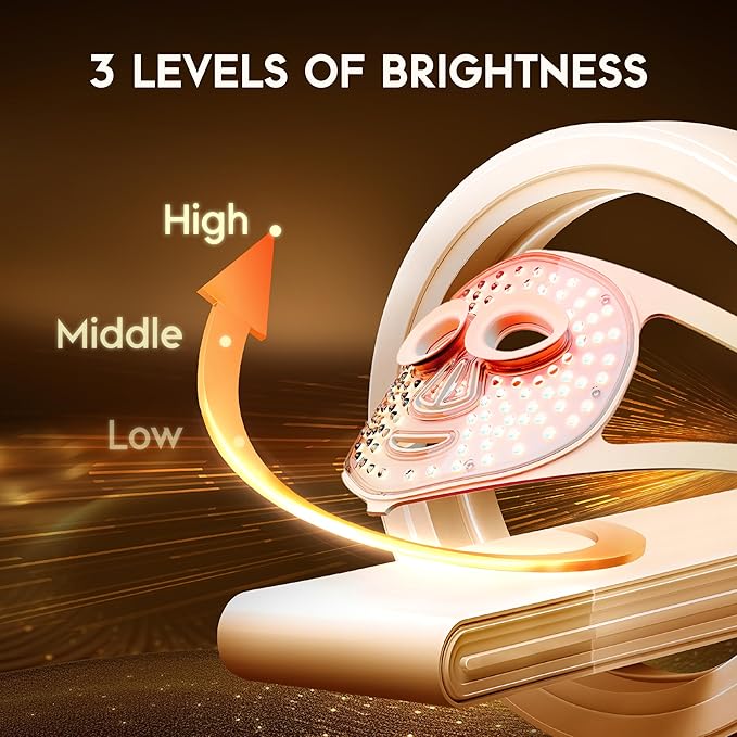 KINGDO 7-Colors LED Face Mask with Automatic Foaming Face Scrubber