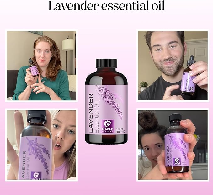 Pure Lavender Essential Oil 4oz - Relaxing Lavender Oil Essential Oil for Diffuser Aromatherapy Sleep and Mood - Pure Lavender Oil for Hair Skin and Nails Plus Calming Aromatherapy Oil for Diffuser
