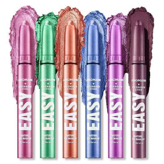 Jolilab Eyeshadow Stick Set, 6 Colors Matte Professional Bright-Colored Contouring and Highlight Stick, Cream Waterproof Long Lasting High Pigmented Eye Shadow(6, Set C)