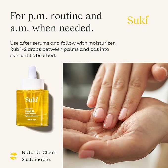 Suki Skincare Nourishing Facial Oil - With Sunflower, Safflower, Grape Seed Oils - Deeply Hydrates & Nourishes Dry Skin In Need - 15 ml