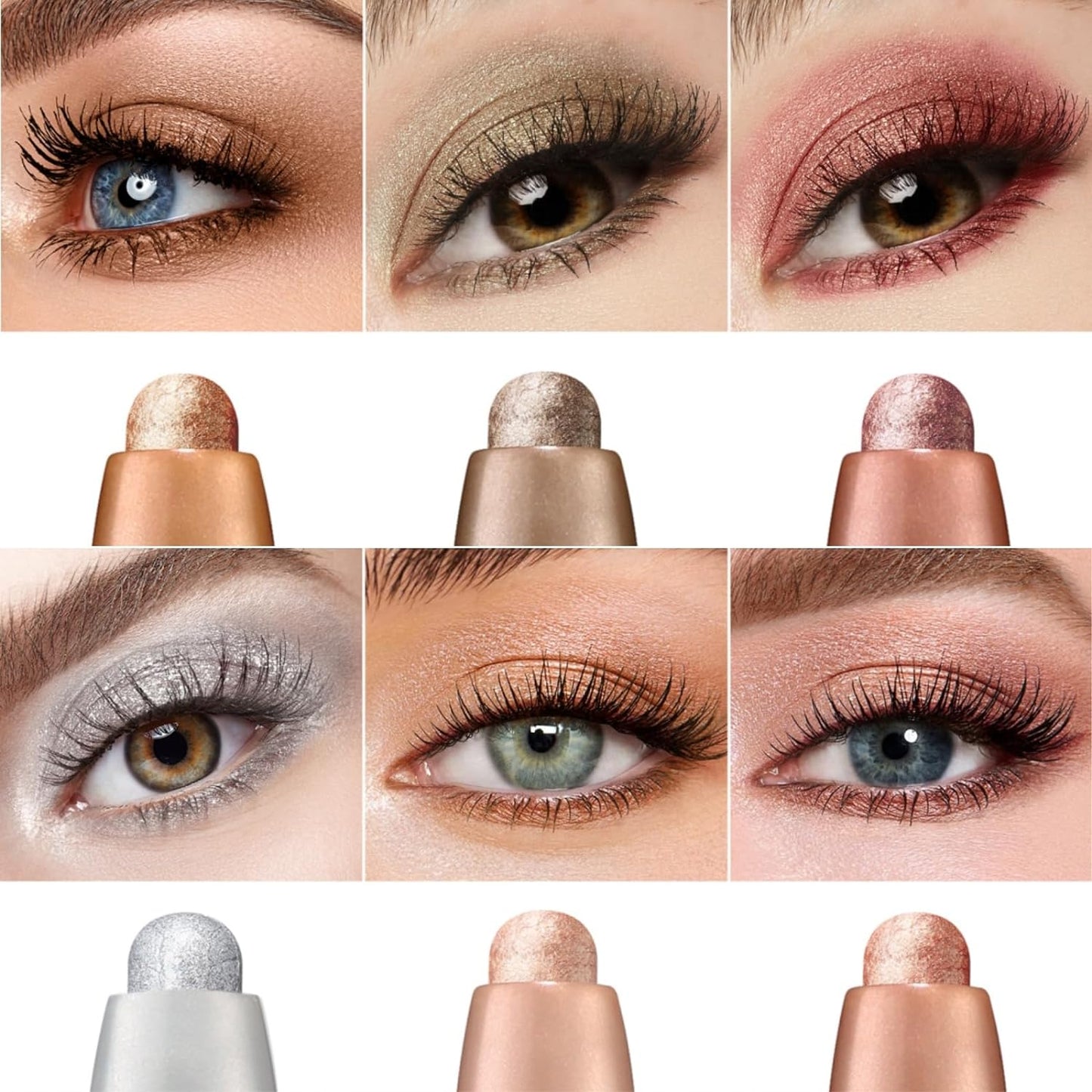 Jolilab Eyeshadow Stick Set, 2 Colors Matte Professional Bright-Colored Contouring and Highlight Eyeshadow Stick, Cream Waterproof Long Lasting High Pigmented Eye Shadow. (2, 11+12)