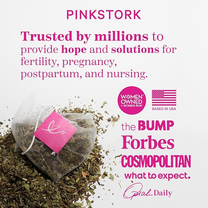 Pink Stork Organic Red Raspberry Leaf Labor Prep Tea - Mango-Pineapple with Nettle, and Moringa - Third Trimester Pregnancy Tea - Labor and Delivery Essentials for Women, 30 Cups