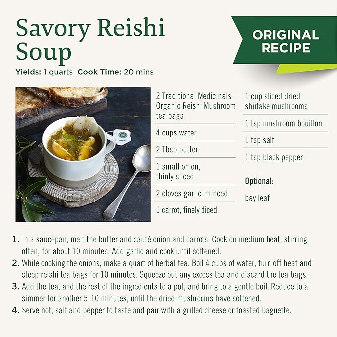 Traditional Medicinals Tea, Organic Reishi Mushroom, Rooibos & Orange Peel, Supports a Healthy Immune System, 96 Tea Bags (6 Pack)