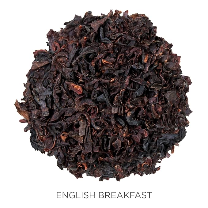 Tea Forte English Breakfast Premium Organic Loose Leaf Caffeinated Black Tea Blend Canister, Makes 35-50 Cups, Tea Gifts for Mother's Day