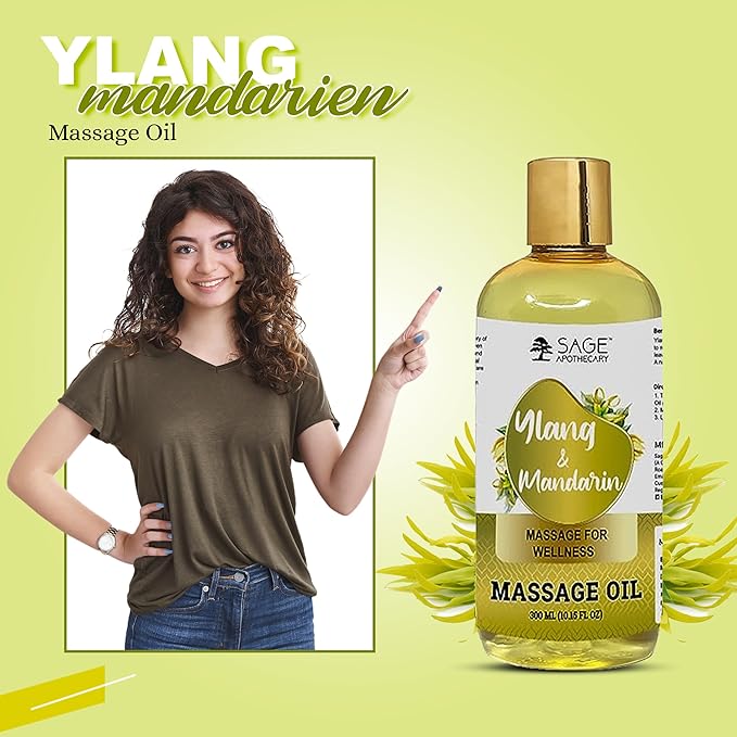 Ylang & Mandarin Massage Oil for Relaxed & Replenished Skin | No Parabens & Sulphates | Cruelty Free & Vegan 300 ml