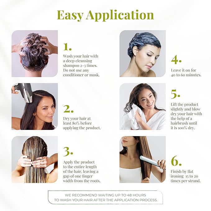 Expert Hair Bio Protein Straightening & Smoothing Kit – Protein Keratin straightening + Gold Repair Mask for Ultimate Hair Transformation – Straight, Silky, Moisturized Hair