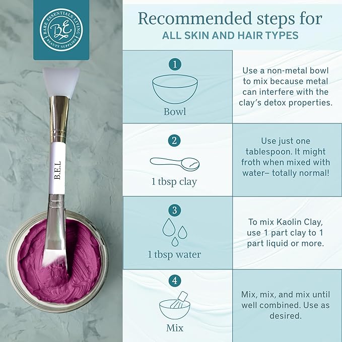 Bare Essentials Living - Purple Kaolin Clay Powder (12oz) 100% Natural Purple Powdered Clay for Seed Bombs, Clay Mask, DIY Spa, Soap, Bath Bomb, Deodorant, Can be Used as Kaolin Clay for Gardening