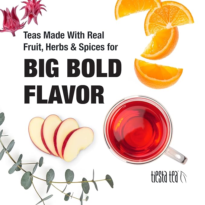 Tiesta Tea - Palm Beach Punch | Loose Leaf | Fruit Punch Herbal Tea | Caffeine-Free Tropical Blend with Apple and Orange | Brew Hot or Iced | Resealable Pouch | 25 Cups | 2 Ounce
