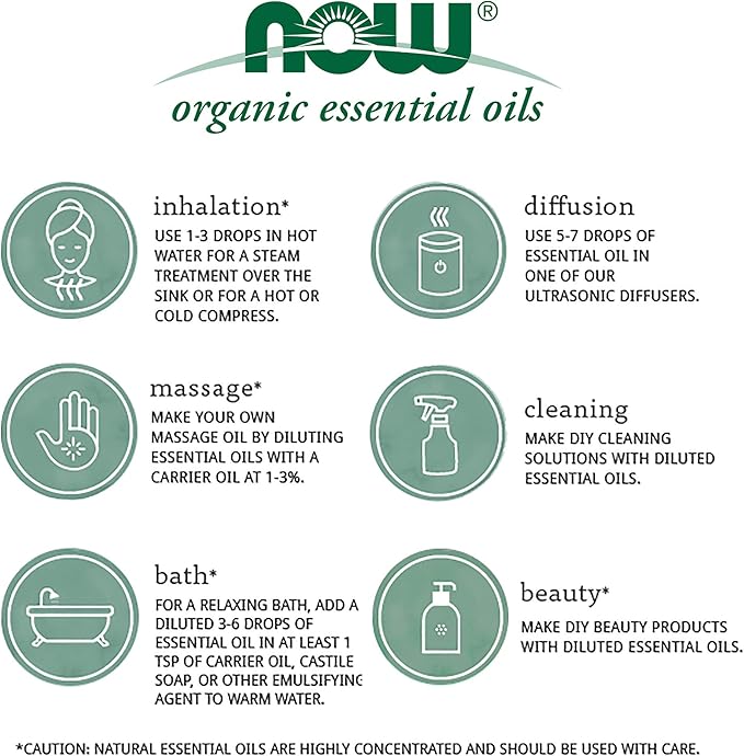 NOW Foods Essential Oils, Lavender Roll-On, Certified Organic, Calming Blend, Steam Distilled, Topical Aromatherapy, 10-mL