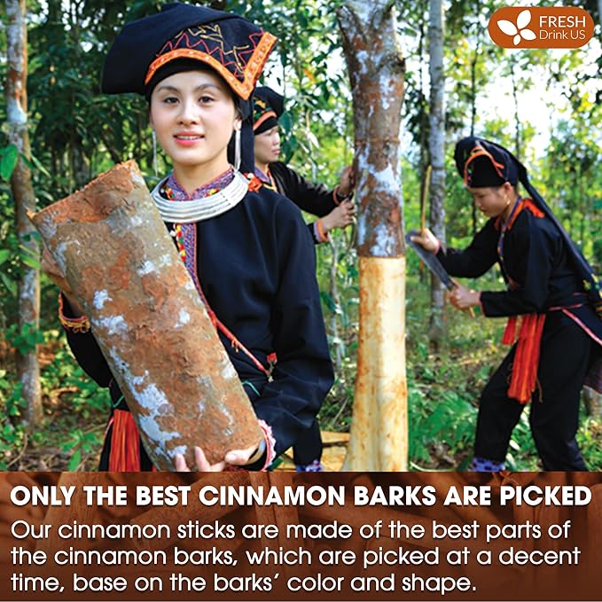 FreshDrinkUS Premium Cinnamon Sticks, 100% Natural & Pure Cinnamon Inner Bark, Strong Aroma, Perfect for Warm Beverages