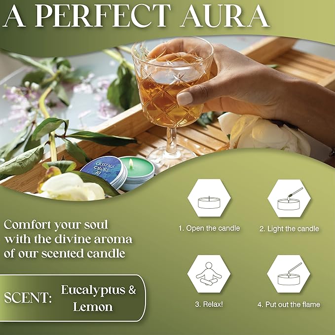 Jade Face Roller - Green Gua Sha Face Roller Kit for Skin Care | Kit Includes Jade Face Roller & Scraper Tool, Face Sponge, Scented Candle, & Crystal Essential Oil Bottle