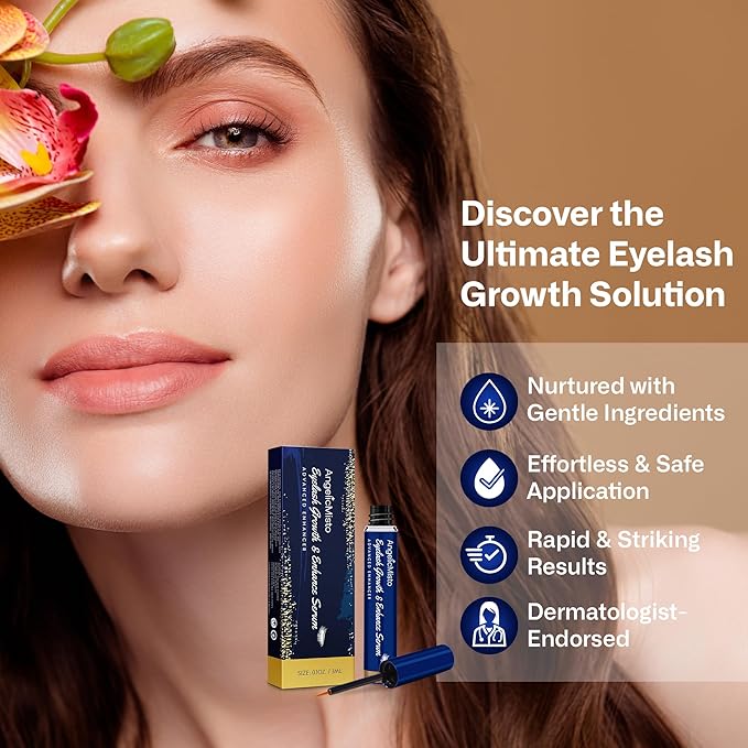 Eyelash Growth Serum: Eyelash Serum to Grow Lashes in 4 Weeks, for Longer & Fuller Eyelashes, 3ML