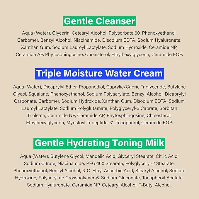 Coats Skinsentials Bundle – Cleanser 5 oz, Toner 4.2 oz & Moisturizer 2.5 oz – 3-Step Regimen Protects the Skin Barrier with Ceramides, For Women and Men