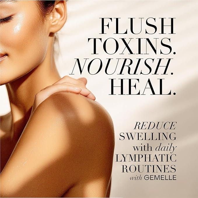 GEMELLE Lymphatic Muscle Relief Oil | 6X Award Winner | Natural Arnica Massage Oil, Sore Muscles, Back & Neck Pain Relief Oil, Lymphatic Drainage | Paraben-Free, Luxury Natural Skin Care | 30ml