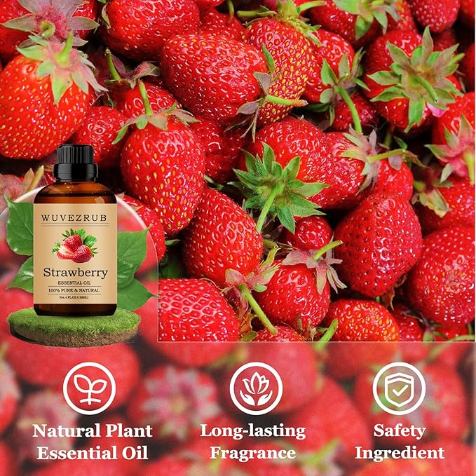 Strawberry Essential Oils 120ML, Pure Strawberry Essential Oil for Aromatherapy Diffuser - 4 Fl Oz