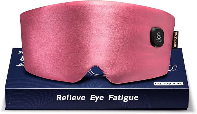 Silk Heated Eye Mask, 20-Minute Eye Care, Pink