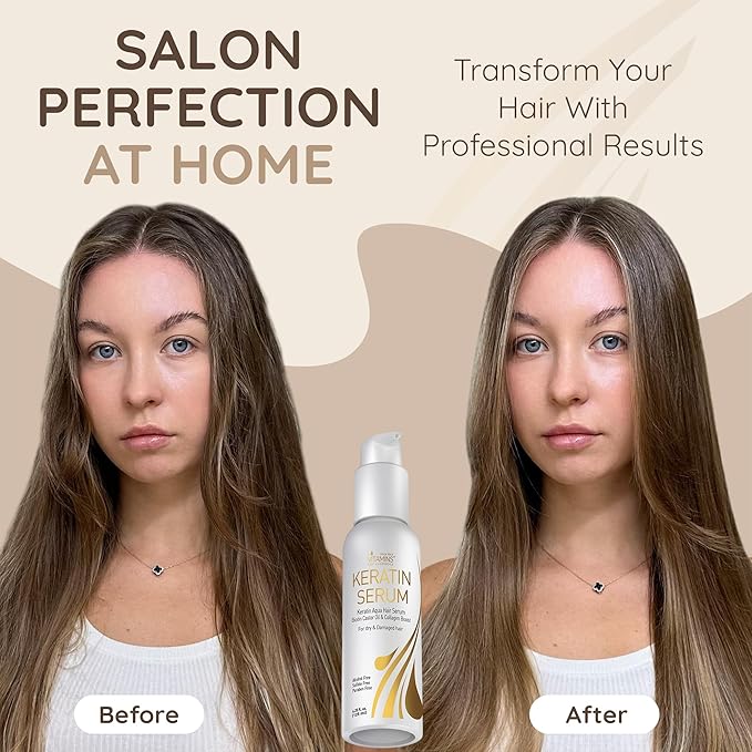 VITAMINS hair cosmetics Keratin Protein Hair Serum - Anti Frizz Control Hair Oil Repair Treatment - Gloss Shine & Heat Protectant for Frizzy Dry Damaged Locks