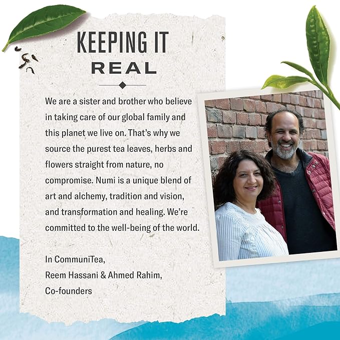 Numi Organic Damiana Relax Tea with Butterfly Pea Flower & Rose (Pack of 3), 16 Count Herbal Tea Bags